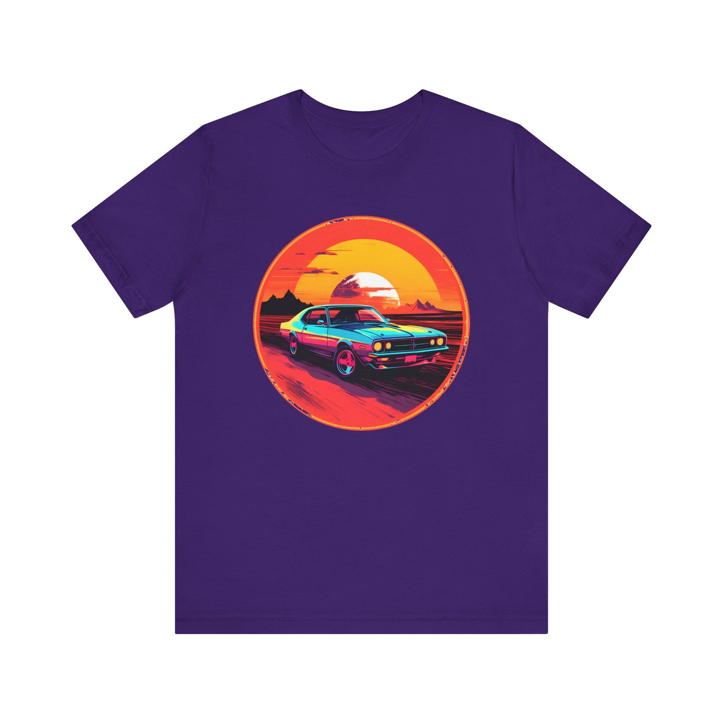 Solar Velocity - Unisex Tee Futuristic, muscle car, cars, desert, sunset, speed, vibrant, energy, bold, hot rods, future, edgy