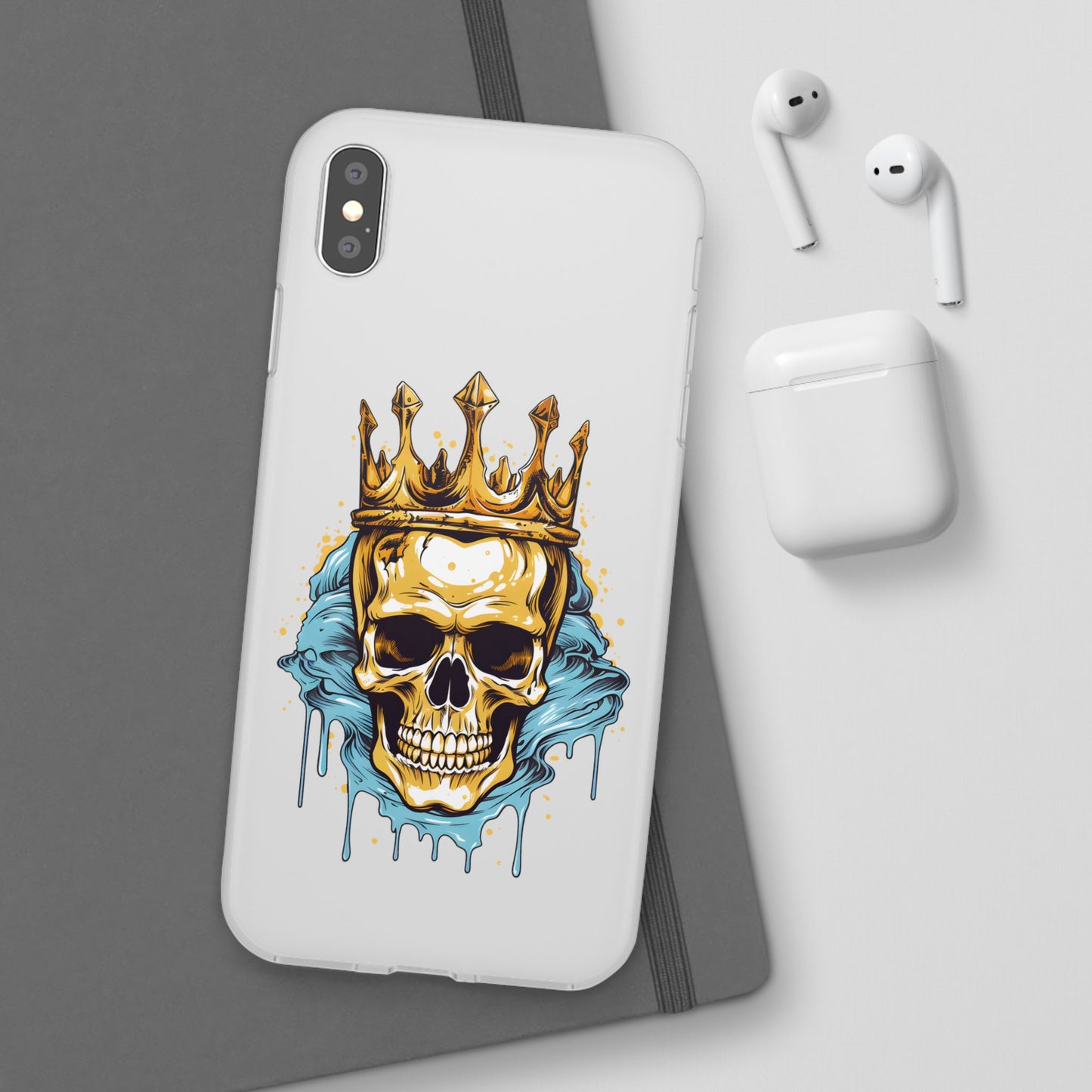 Skull Sovereign - Flexi Cases - Skull, crown, royalty, power, majesty, regal, death, edgy, dark, iPhone case, galaxy case, Samsung case