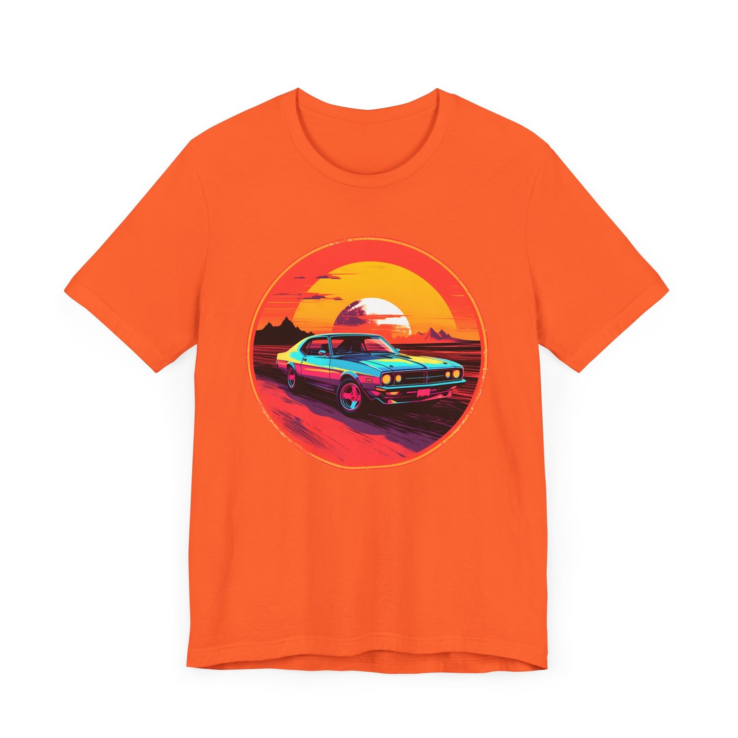 Solar Velocity - Unisex Tee Futuristic, muscle car, cars, desert, sunset, speed, vibrant, energy, bold, hot rods, future, edgy