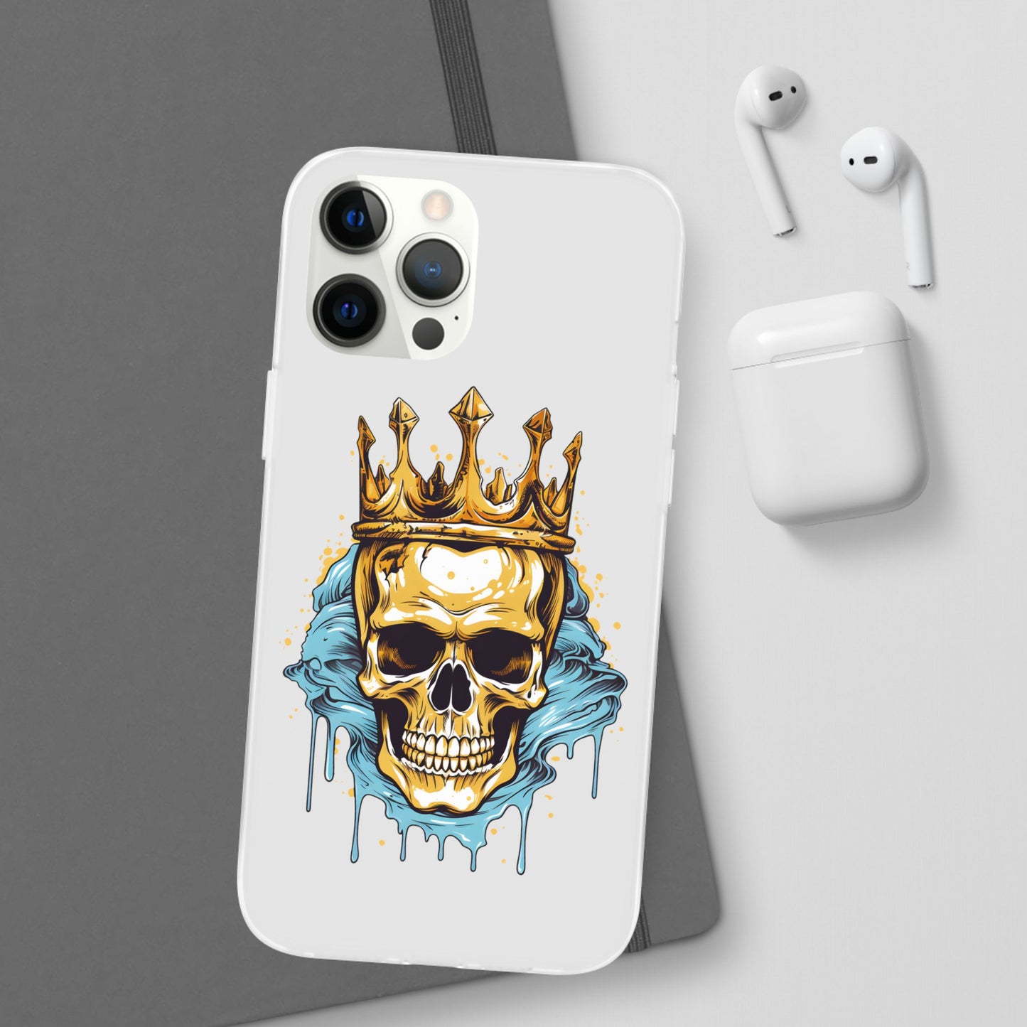 Skull Sovereign - Flexi Cases - Skull, crown, royalty, power, majesty, regal, death, edgy, dark, iPhone case, galaxy case, Samsung case