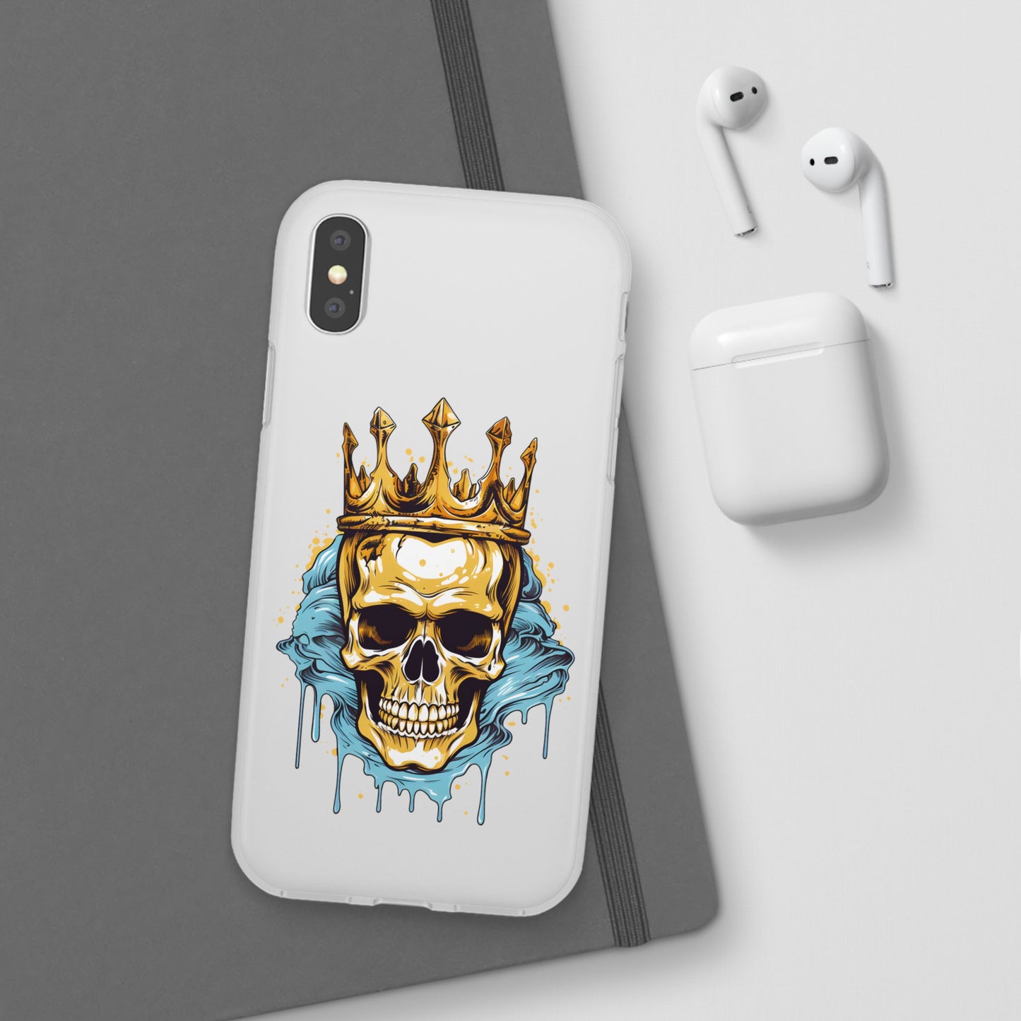 Skull Sovereign - Flexi Cases - Skull, crown, royalty, power, majesty, regal, death, edgy, dark, iPhone case, galaxy case, Samsung case