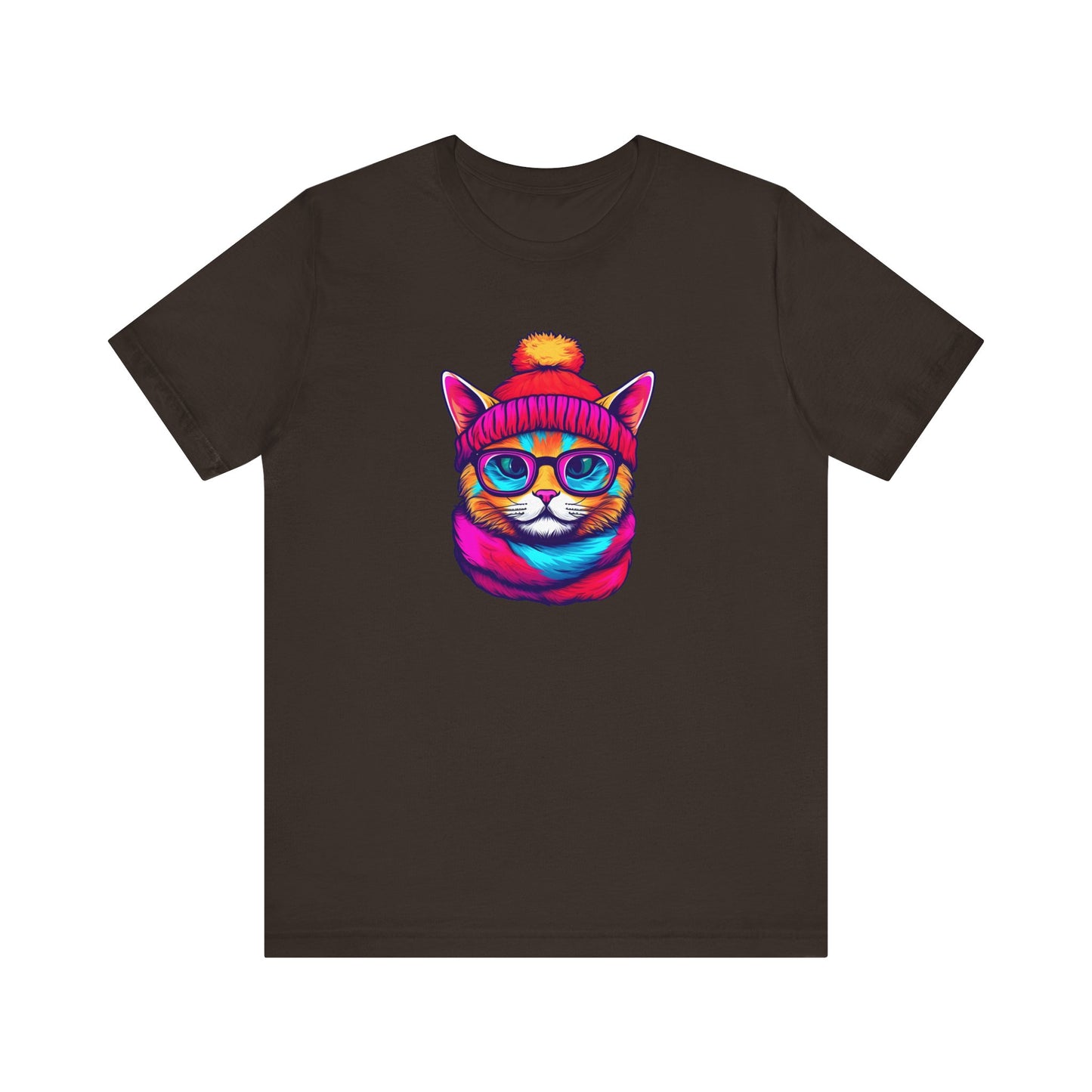 Feline Winter Whimsy: Hipster cat -Tee - glasses, retro, trendy, vintage, whiskers, beanie, scarf, urban, cool, alternative, indie