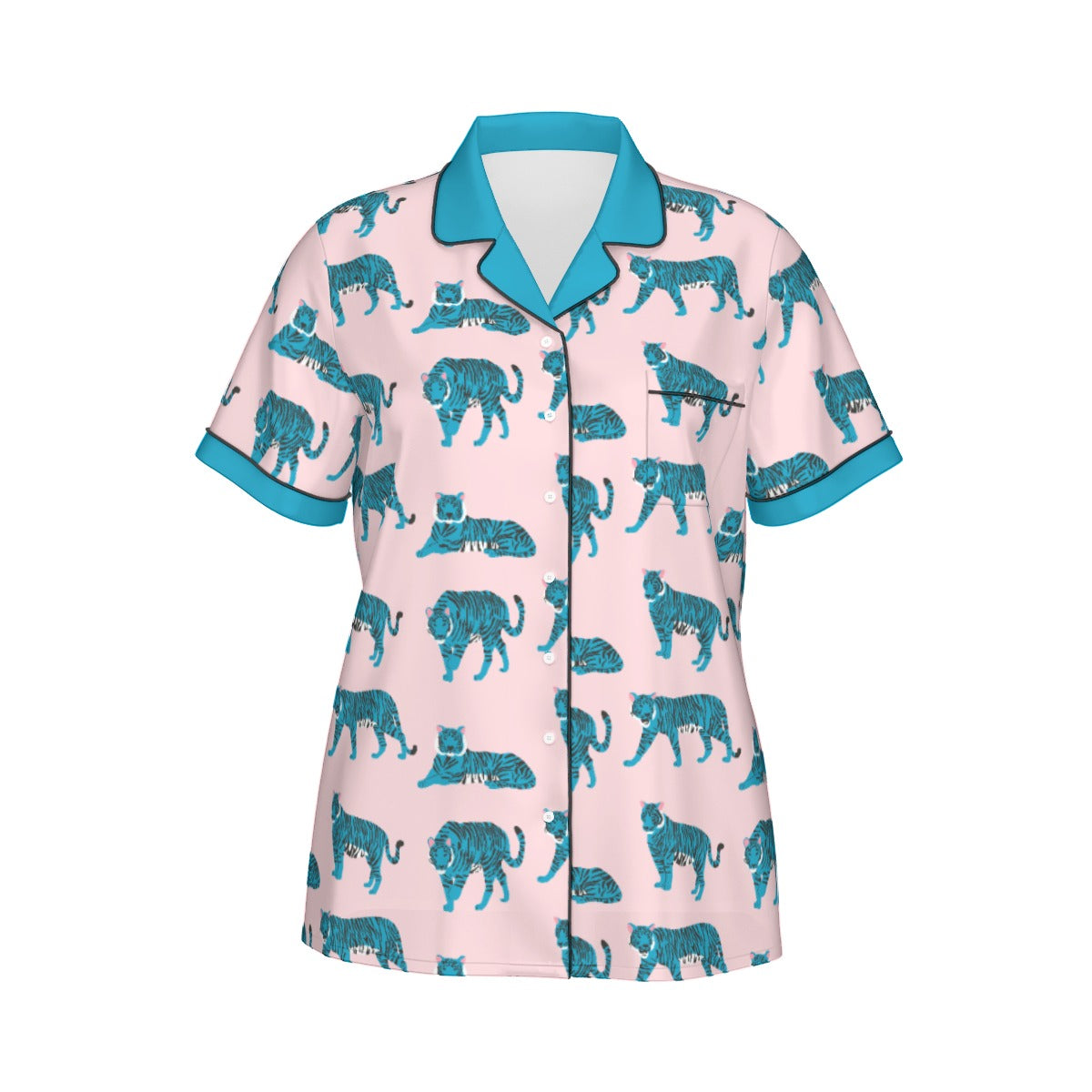 Wild & Cozy Blue Tiger Pajama Set