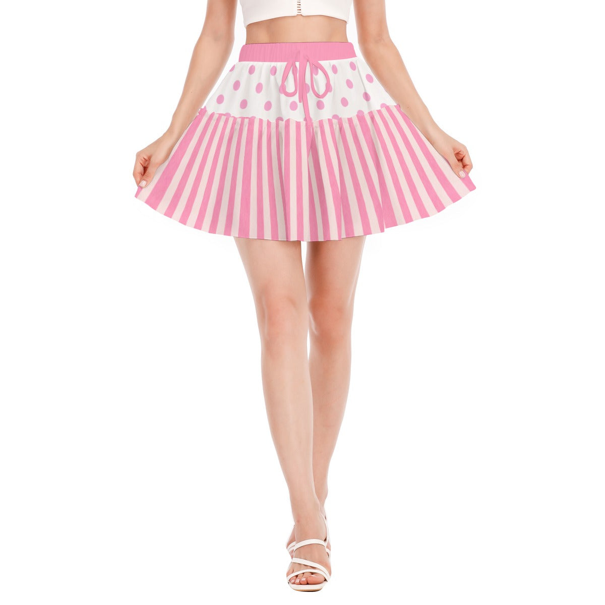 Bo Peep-Inspired Polka Dot & Stripe Skirt
