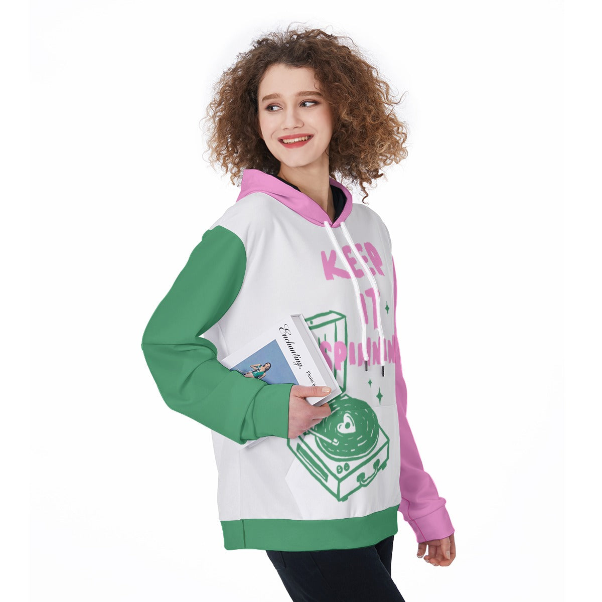 “Keep It Spinning” Retro-Inspired Colorblock Hoodie