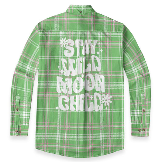 Stay Wild Moon Child Plaid Shirt