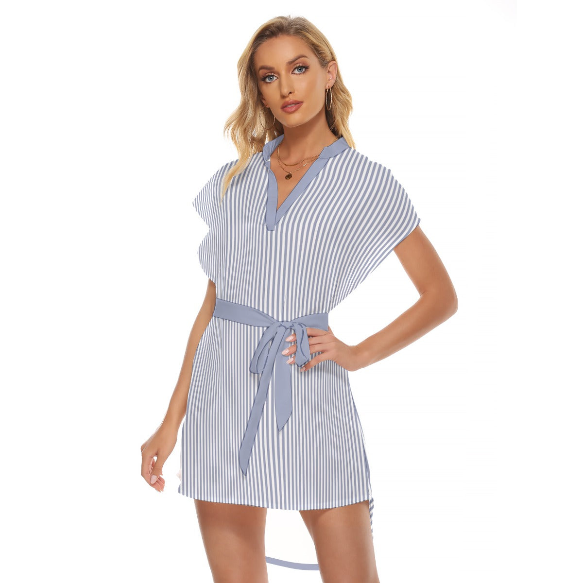 Coastal Breeze Striped Belted Tunic