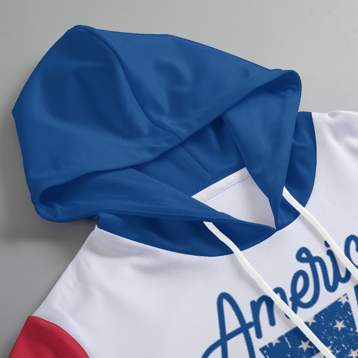 America 1776 – Land of the Free Women's Color Block Pullover Hoodie With Drawstring