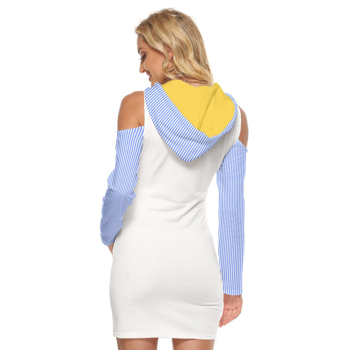 “Fresh & Clean” Bubble Club Cold-Shoulder Hoodie Dress