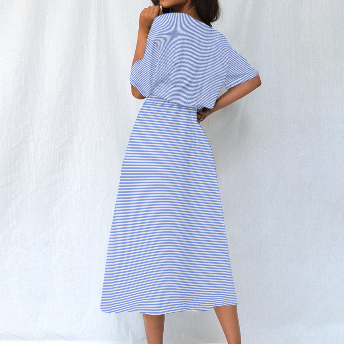 “More Amor Por Favor” Striped Maxi Tee Dress