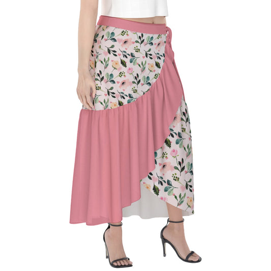 Blush Garden Ruffle Midi Skirt