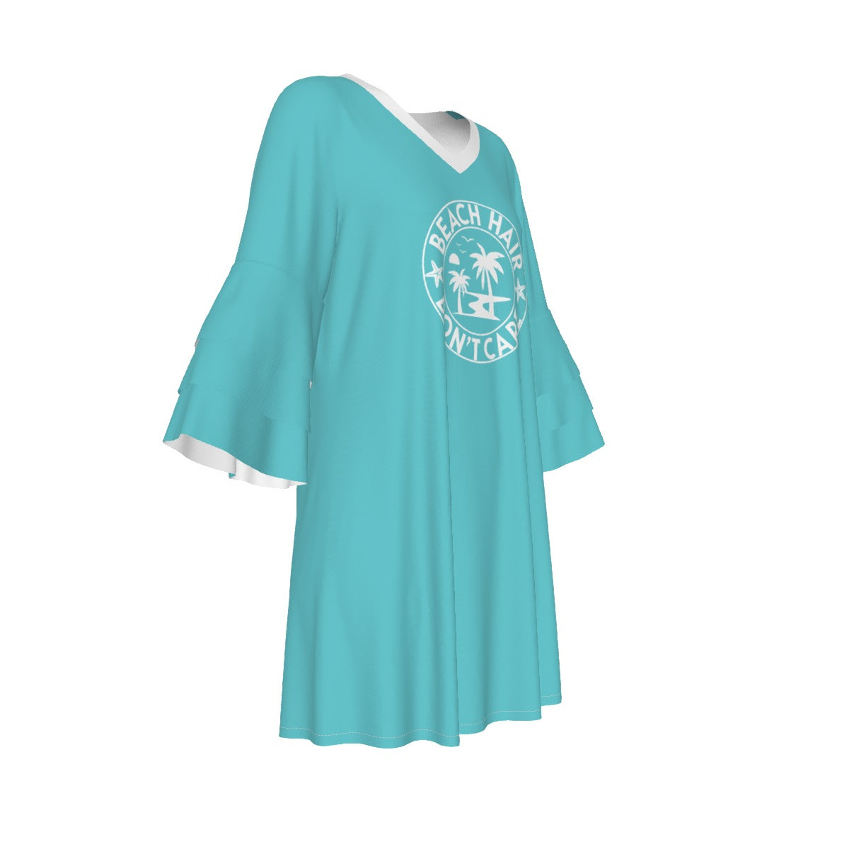 Beach Hair Don’t Care Ruffle Sleeve Tunic