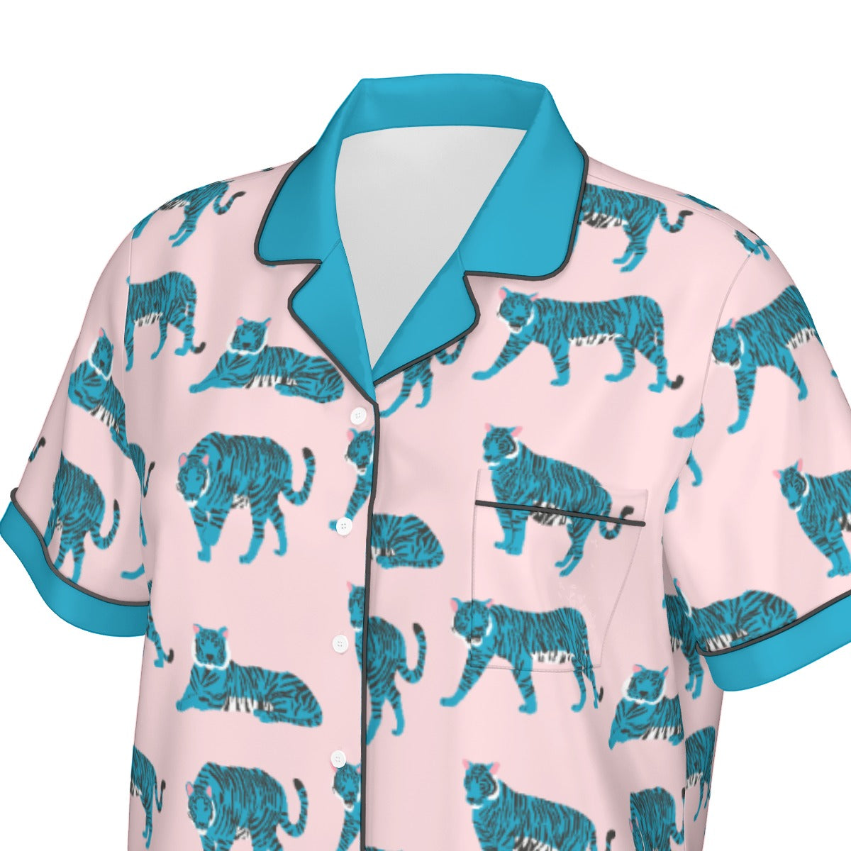 Wild & Cozy Blue Tiger Pajama Set