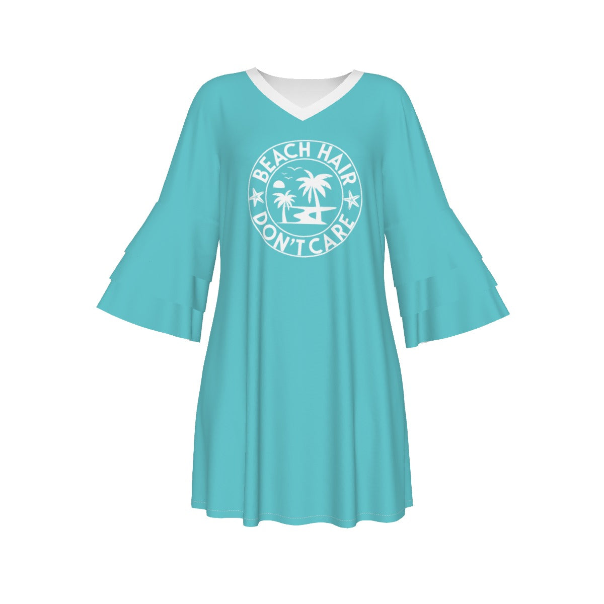 Beach Hair Don’t Care Ruffle Sleeve Tunic
