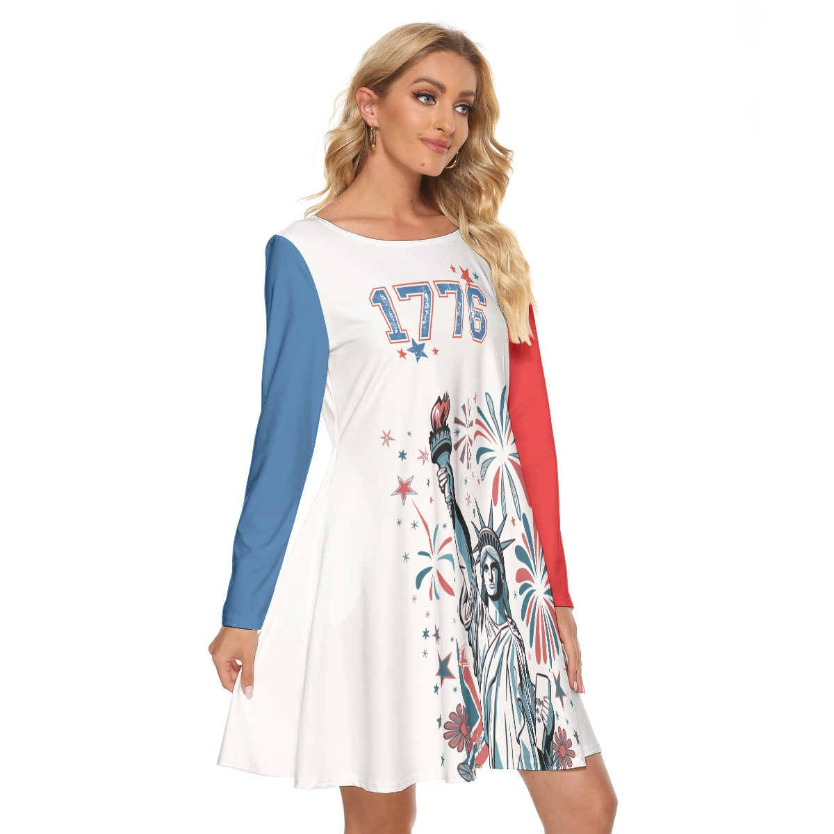Liberty & Fireworks 1776 Patriotic Swing Dress