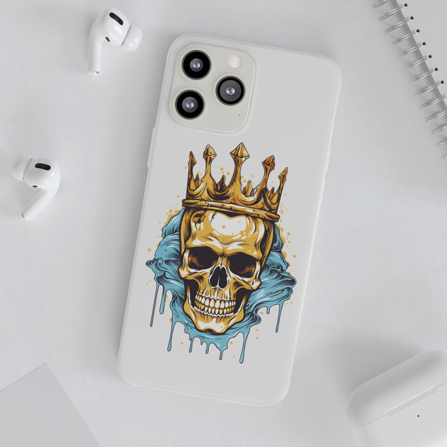 Skull Sovereign - Flexi Cases - Skull, crown, royalty, power, majesty, regal, death, edgy, dark, iPhone case, galaxy case, Samsung case