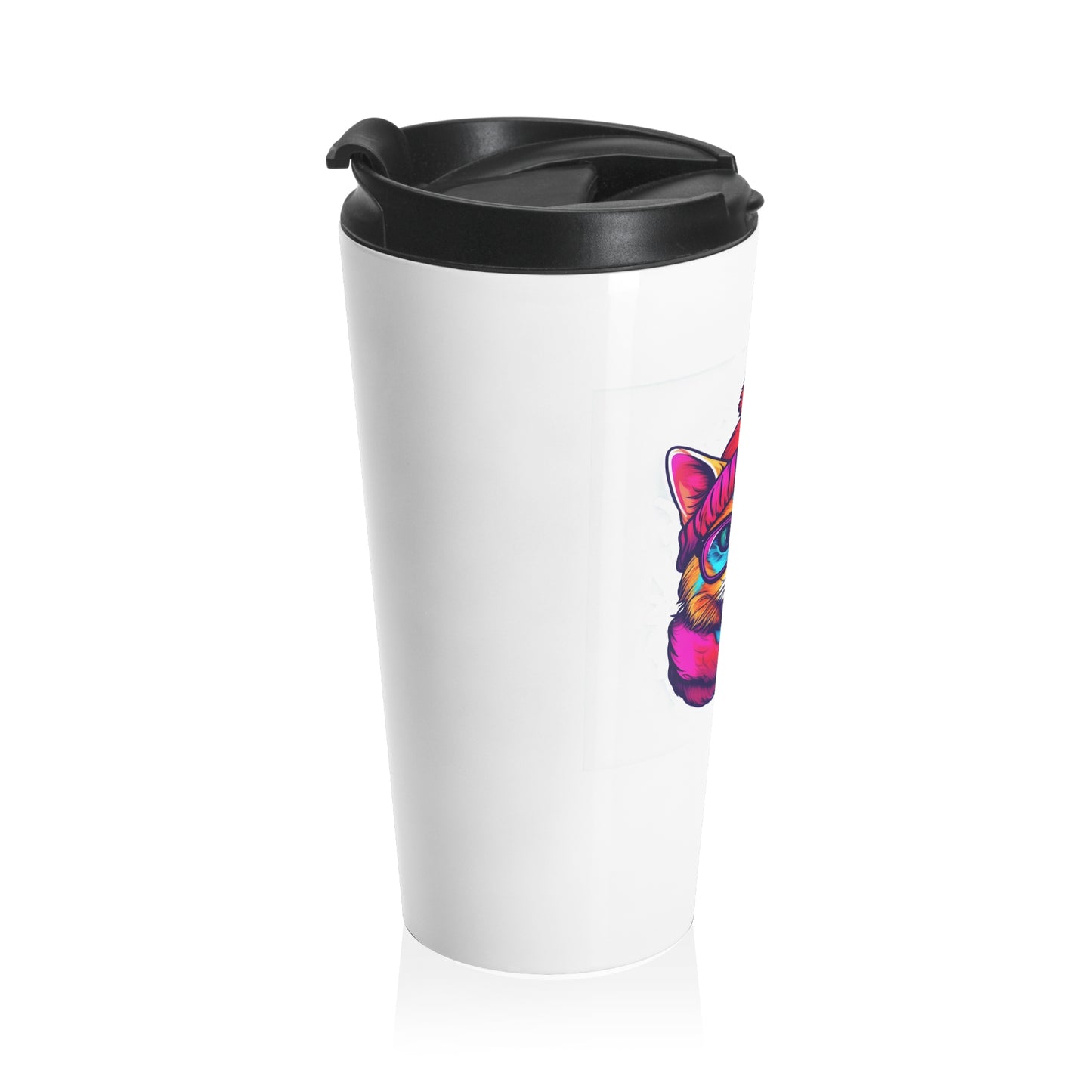 Feline Winter Whimsy: The Hipster Cat Collection - Stainless Steel Travel Mug