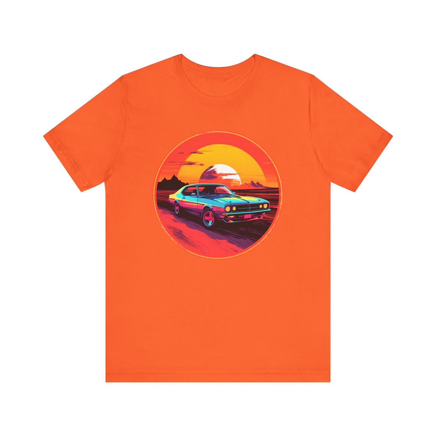 Solar Velocity - Unisex Tee Futuristic, muscle car, cars, desert, sunset, speed, vibrant, energy, bold, hot rods, future, edgy