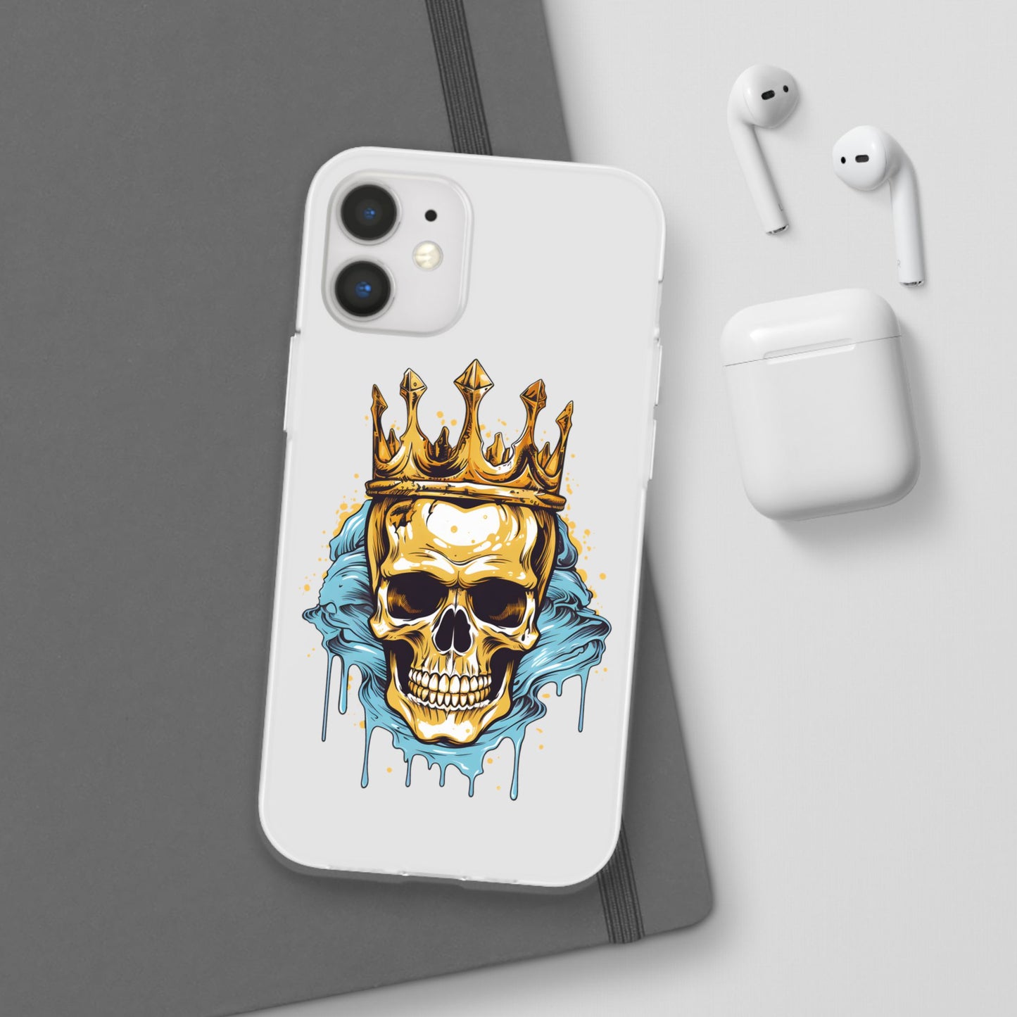 Skull Sovereign - Flexi Cases - Skull, crown, royalty, power, majesty, regal, death, edgy, dark, iPhone case, galaxy case, Samsung case