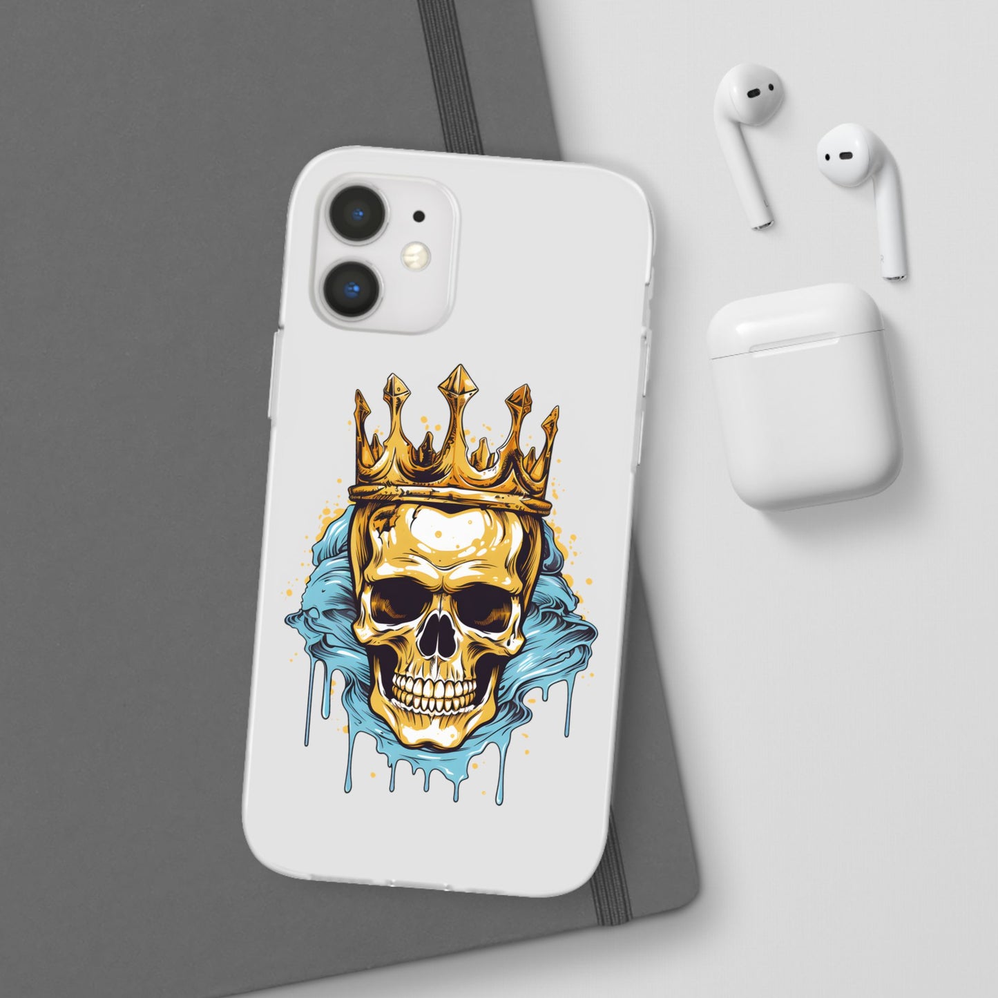 Skull Sovereign - Flexi Cases - Skull, crown, royalty, power, majesty, regal, death, edgy, dark, iPhone case, galaxy case, Samsung case