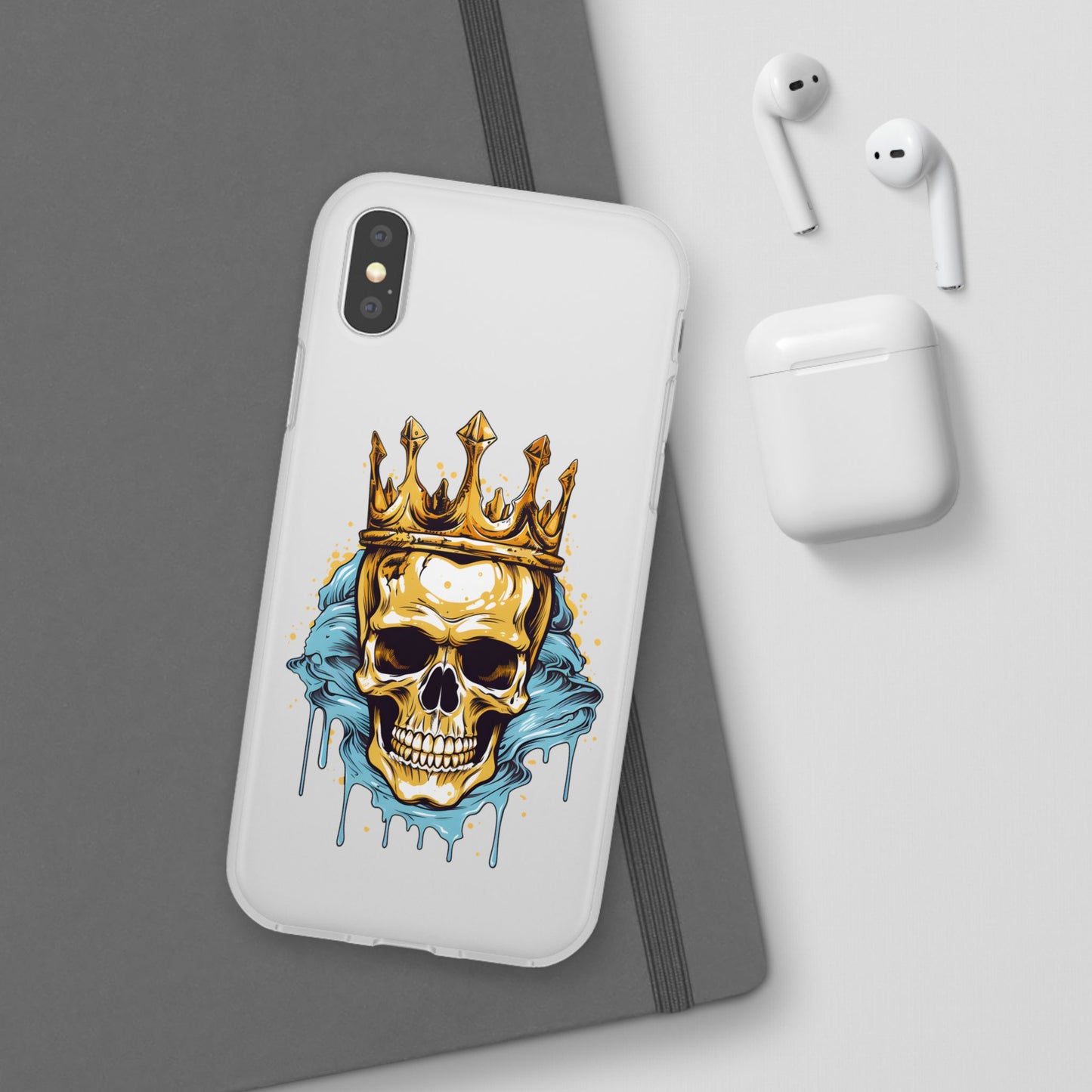 Skull Sovereign - Flexi Cases - Skull, crown, royalty, power, majesty, regal, death, edgy, dark, iPhone case, galaxy case, Samsung case