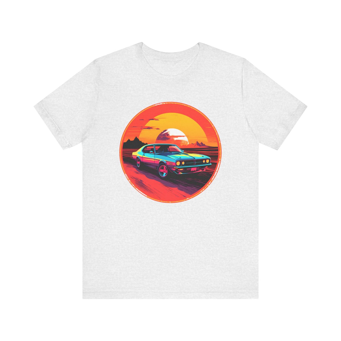 Solar Velocity - Unisex Tee Futuristic, muscle car, cars, desert, sunset, speed, vibrant, energy, bold, hot rods, future, edgy