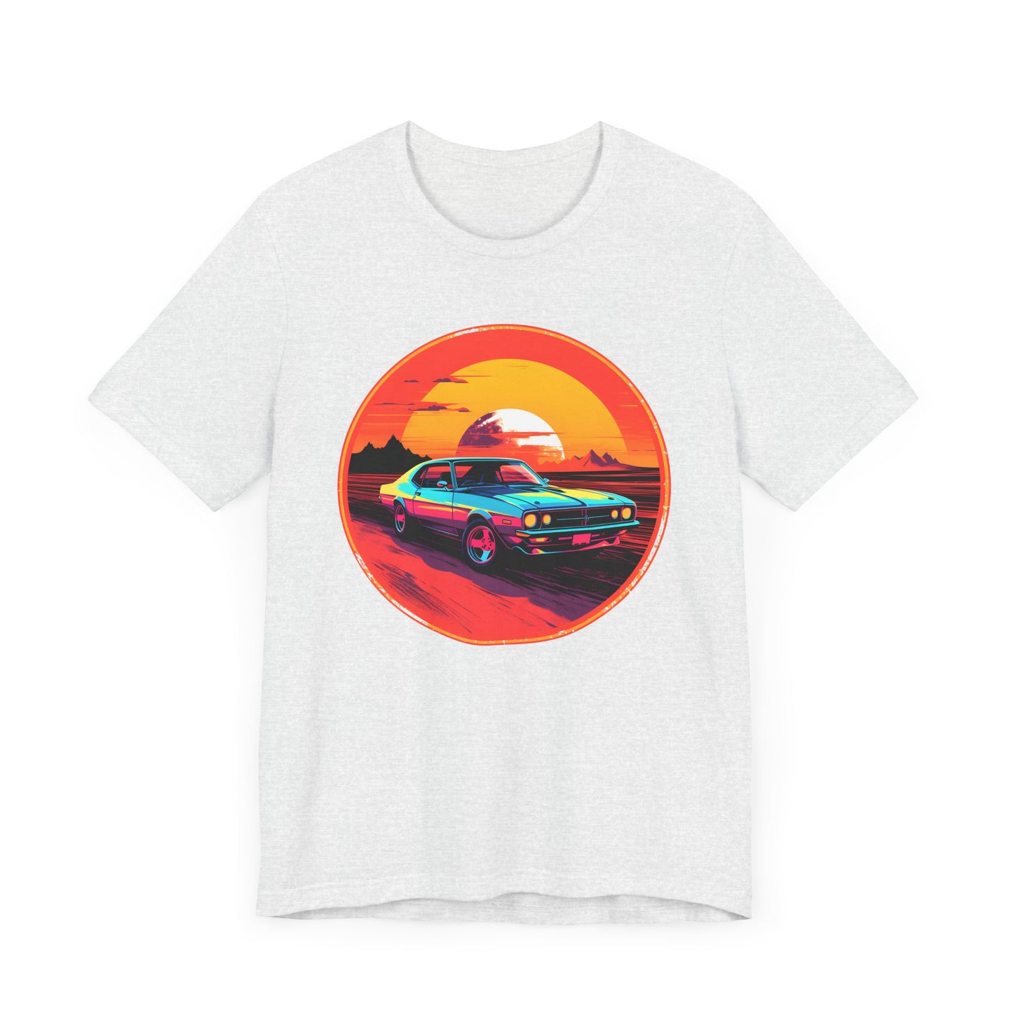 Solar Velocity - Unisex Tee Futuristic, muscle car, cars, desert, sunset, speed, vibrant, energy, bold, hot rods, future, edgy