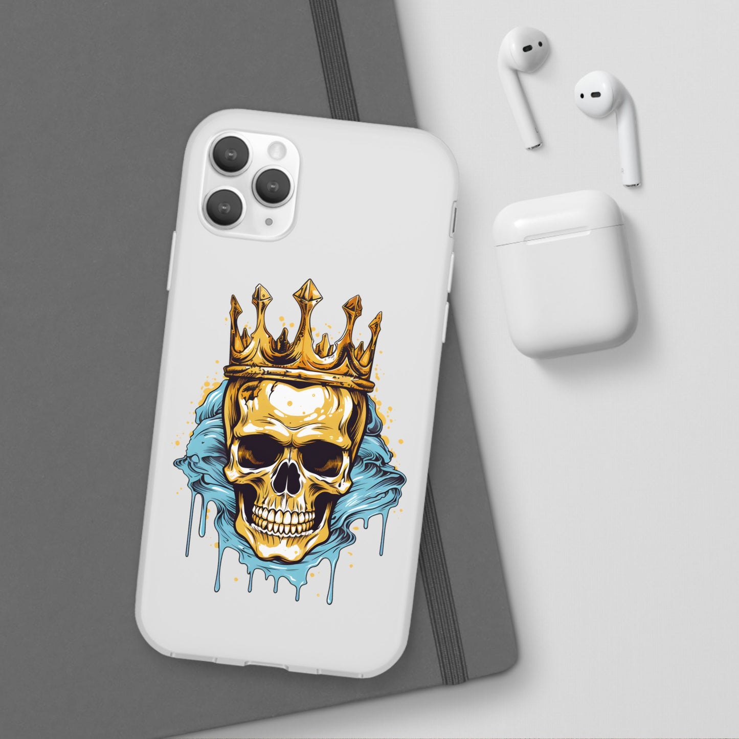 Skull Sovereign - Flexi Cases - Skull, crown, royalty, power, majesty, regal, death, edgy, dark, iPhone case, galaxy case, Samsung case
