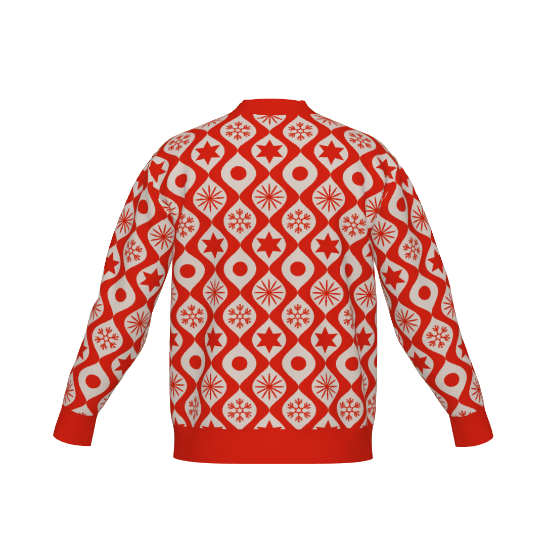 Retro Ornament Print Holiday Cardigan