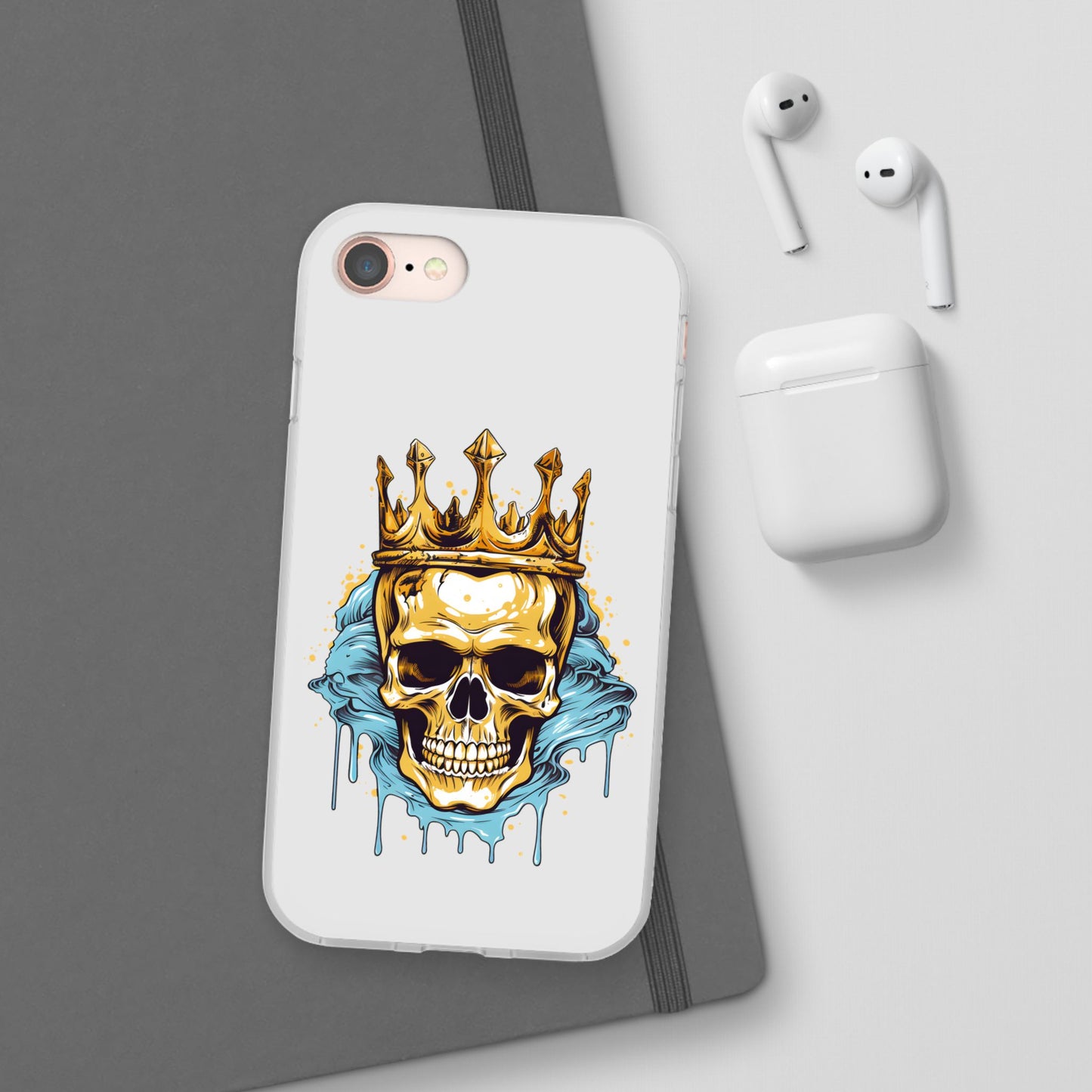 Skull Sovereign - Flexi Cases - Skull, crown, royalty, power, majesty, regal, death, edgy, dark, iPhone case, galaxy case, Samsung case
